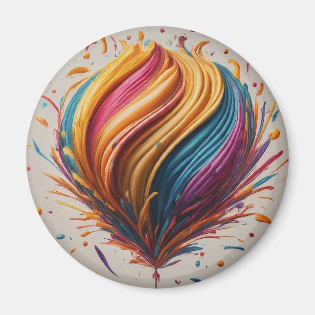 Imã Feliz Círculo de Alegria de Aniversário (Frente)