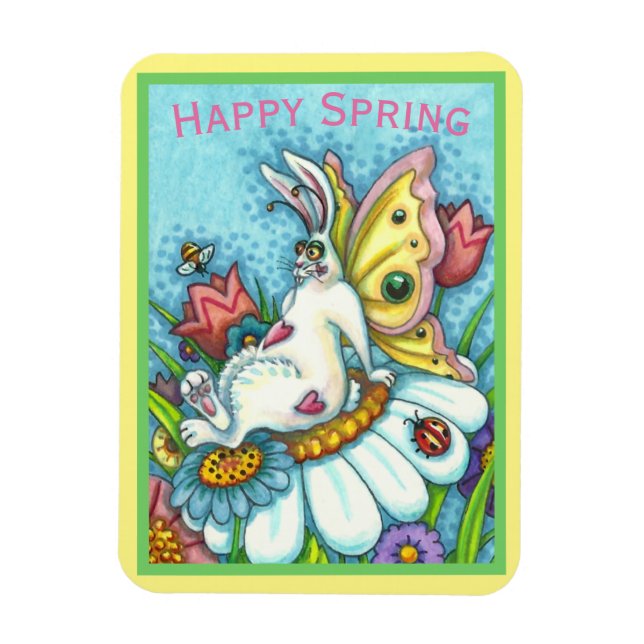 ÍMÃ FELIZ COELHO DE PRIMAVERA FLUTTERBUN, FEIRA DE BUN (Vertical)