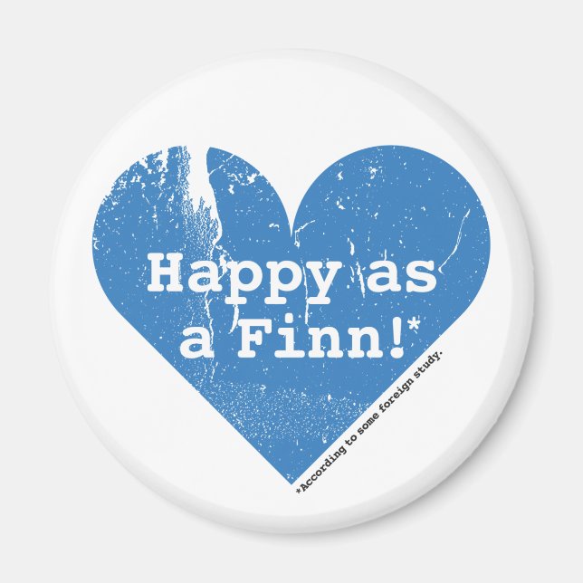 Imã Feliz como um finlandês Magnet (Frente)