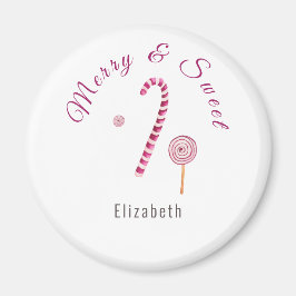 Imã Feliz cor-de-rosa magenta e aquarela doce