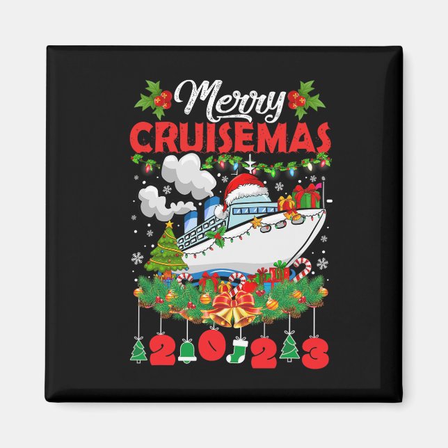 Imã Feliz Cruisemas Família Cruise Natal 2023 Diversão (Frente)