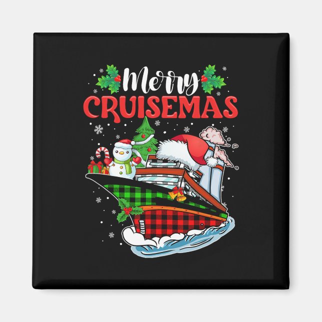 Imã Feliz Cruisemas Família Cruzar Diversão de Natal (Frente)