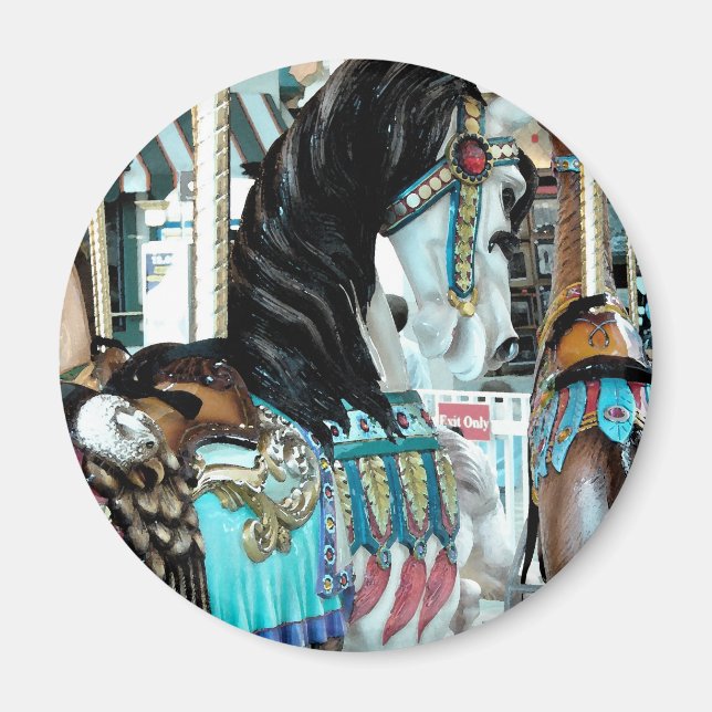 Imã Feliz de Aquarela-Cavalo Redondo (Frente)