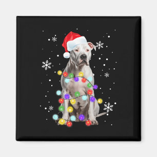 Imã Feliz de Cachorros Papais noeis Pitbull Natal T