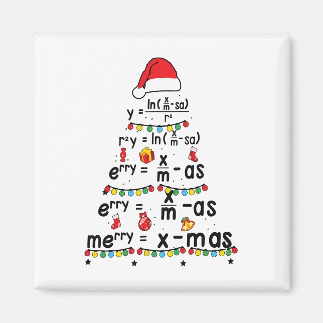 Imã Feliz de Equação de Matemática X-mas Engraçado Pro (Frente)