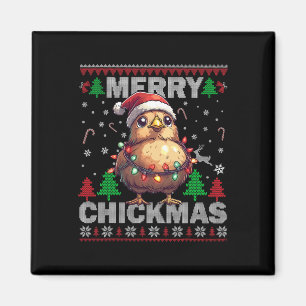 Imã Feliz De Fickmas Engraçado Natal De Frango Feio Pa