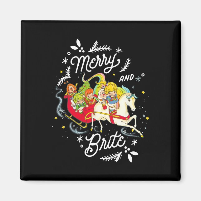 Imã Feliz De Natal Rainbow Brite E Brite Sleigh Rid (Frente)