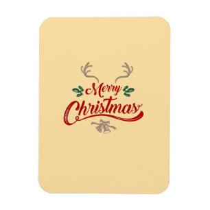 Ímã Feliz Design de Natal   Vermelho e Verde