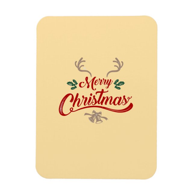 Ímã Feliz Design de Natal | Vermelho e Verde (Vertical)