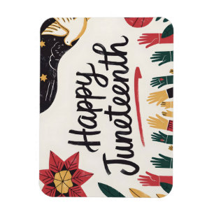 Ímã Feliz Design do Dia da Liberdade Colorida de Junho