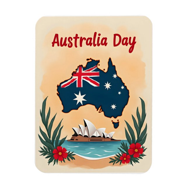 Ímã Feliz Dia da Austrália (Vertical)