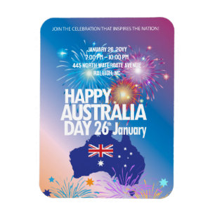 Ímã Feliz Dia da Austrália 26 de janeiro festival de f