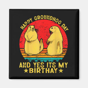 Imã Feliz Dia da Marmota 2025 Piadas Marmota Retro 