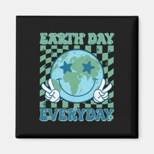 Imã Feliz Dia da Terra 2025 Retro Groovy Dia da Terra