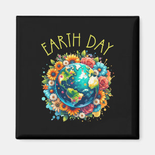 Imã Feliz Dia da Terra Camisa Terra Cura com Terra Flo