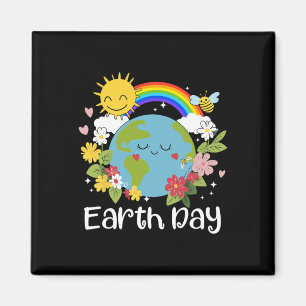 Imã Feliz Dia da Terra Cura Terra com Terra Floral Dia