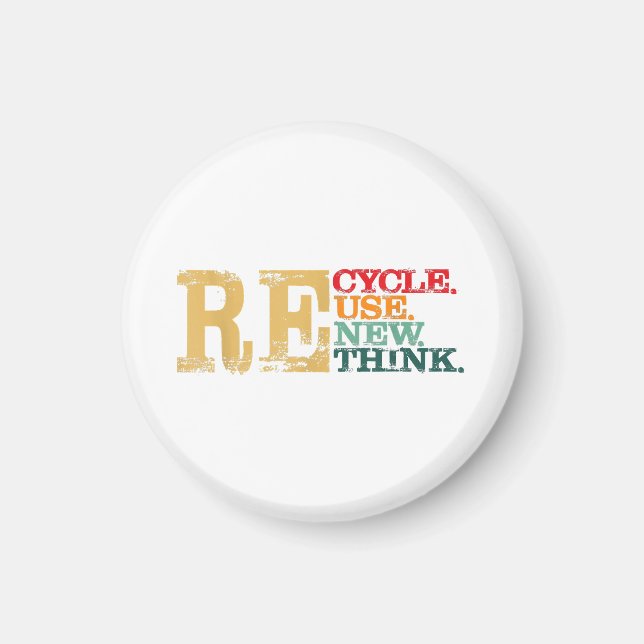 Imã Feliz Dia da Terra Reciclar Reutilizar Renovar Rep (Frente)