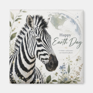Imã Feliz Dia da Terra Zebra Fauna