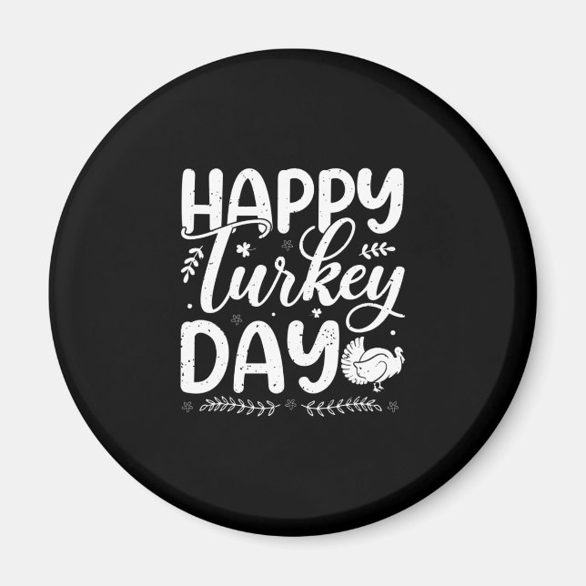 Imã "Feliz Dia da Turquia" Tipografia do outono (Frente)