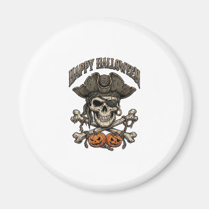 Imã Feliz Dia das Bruxas Caveira de Pirata Ossos Cruza