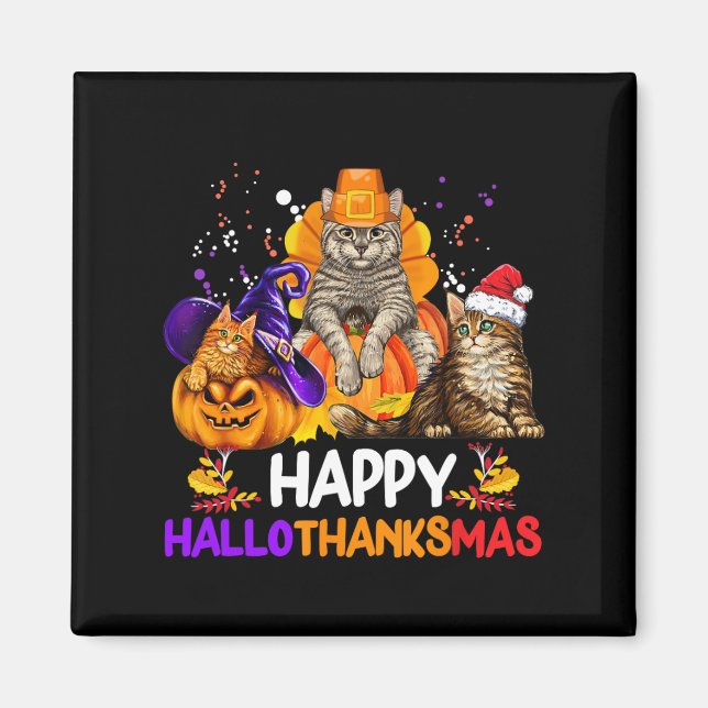 Imã Feliz Dia das Bruxas Feliz Hallothanksmas (Frente)