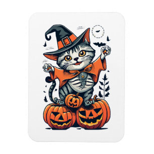 Ímã Feliz Dia das Bruxas Gato Bruxa