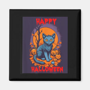Imã Feliz Dia das Bruxas Gato Preto