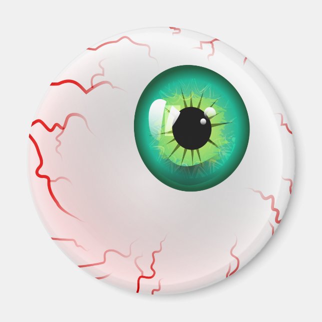 Imã Feliz Dia das Bruxas! Olhal Verde Spooky (Frente)