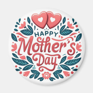 Imã Feliz Dia das Mães - Coração Botânico & Letra 