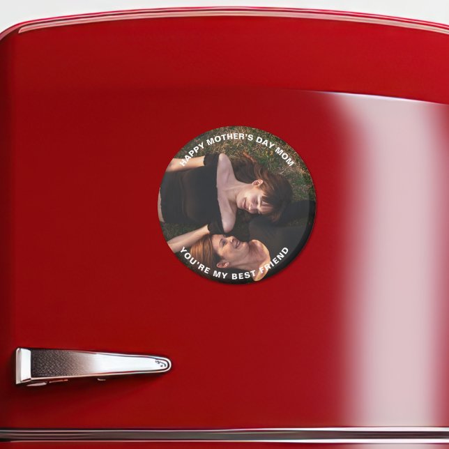 Imã Feliz Dia das Mães Foto Personalizada Mãe-Meu Melh (Criador carregado)
