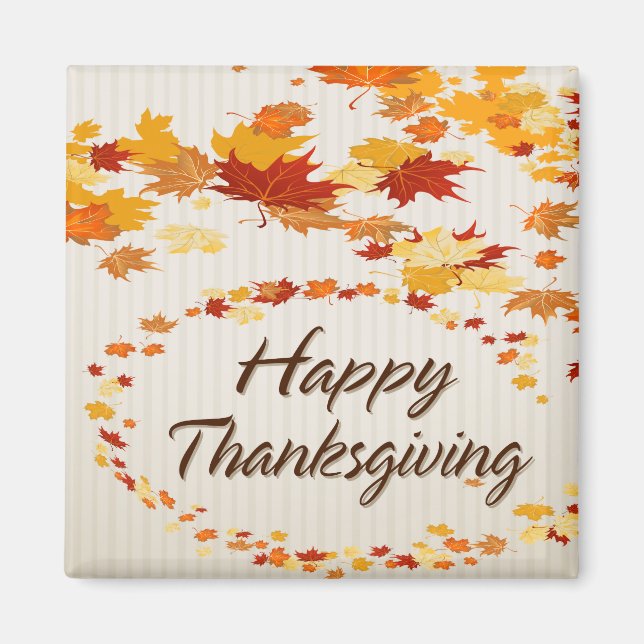 Imã Feliz Dia de Ação de Graças 4 Mapas (Frente)