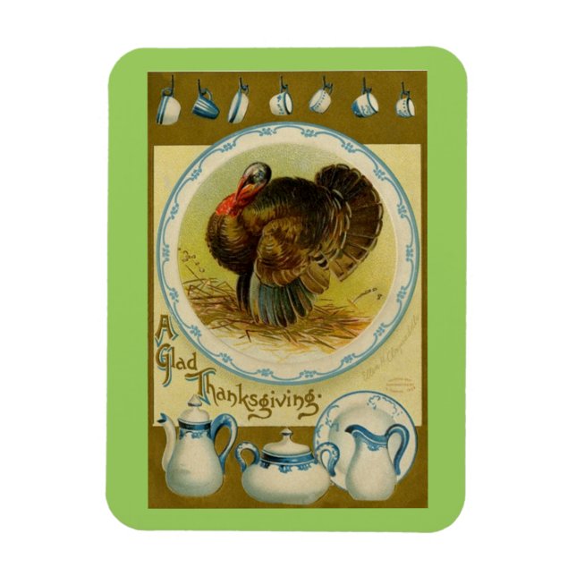 Ímã Feliz Dia de Ação de Graças à Turquia (Vertical)