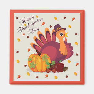 Imã Feliz Dia de Ação de Graças à Turquia Magnet