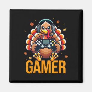Imã Feliz Dia de Ação de Graças ao Peru Gamer Outono J