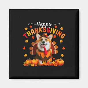 Imã Feliz Dia de Ação de Graças Corgi Cosplay Outono P