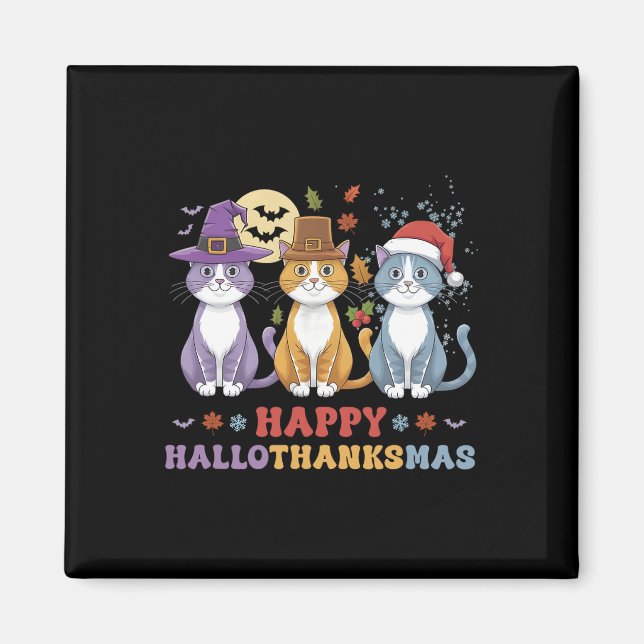 Imã Feliz Dia de Ação de Graças de Halloween (Frente)
