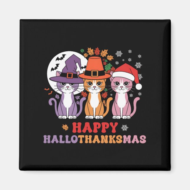 Imã Feliz Dia de Ação de Graças de Halloween (Frente)