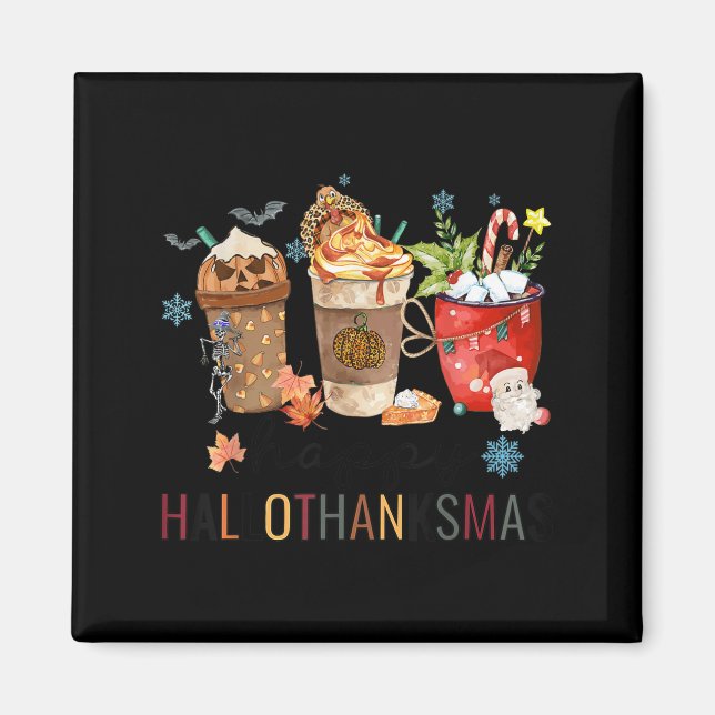 Imã Feliz Dia de Ação de Graças do Café de Hallothanks (Frente)
