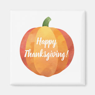 Imã Feliz Dia de Ação de Graças Pumpkin Watercolor