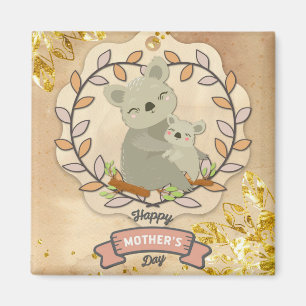 Imã Feliz Dia de as mães, Bonito, Urso Koala e Bebê