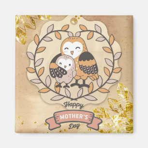 Imã Feliz Dia de as mães, coruja de diversão
