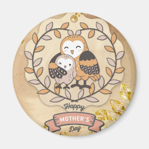 Imã Feliz Dia de as mães, coruja de diversão