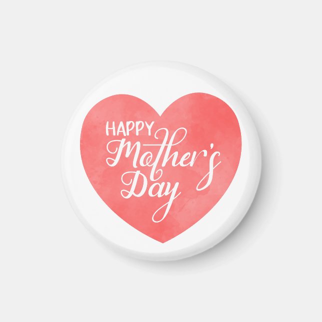 Imã Feliz dia de as mães de cor rosa (Frente)