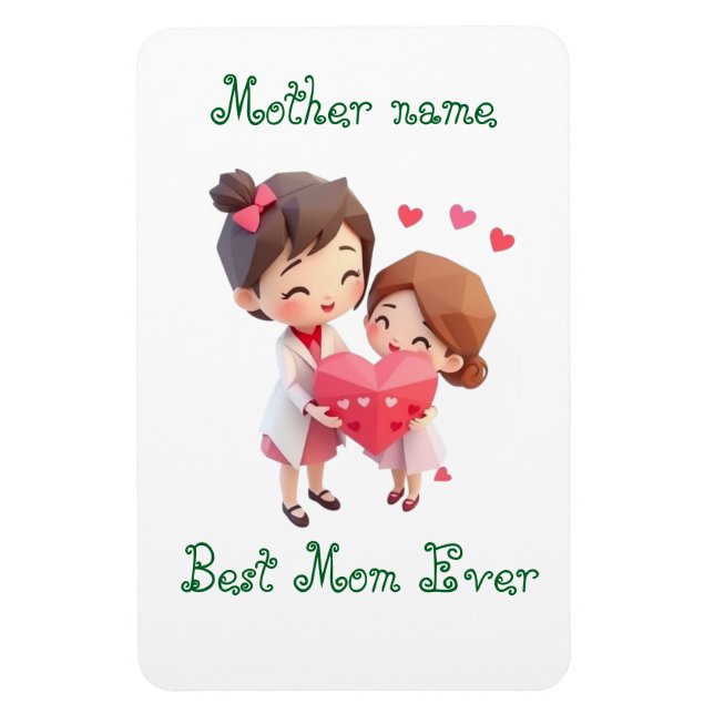 Ímã Feliz - Dia de as mães | Melhor Mãe Personalizar P (Vertical)