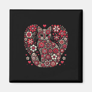 Imã Feliz Dia de Meowentine, Namorados de Gato Floral