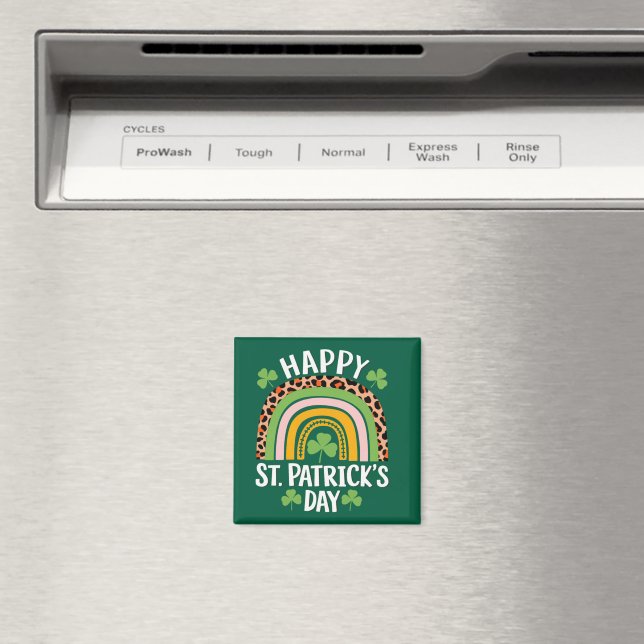 Imã Feliz Dia de São Patrício Arco-íris Trevo  (In Situ (Dishwasher))