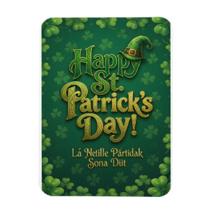 Ímã Feliz Dia de São Patrício Celta Irlandês Chapéu de