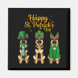Imã Feliz dia de São Patrício gráfico de cão pastor - 
