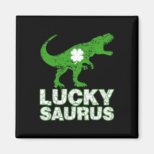 Imã Feliz Dia de São Patrício Luckysaurus Dinossauro S (Frente)
