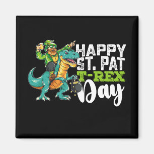 Imã Feliz Dia de São Patrício Pat T Rex Dinosaur